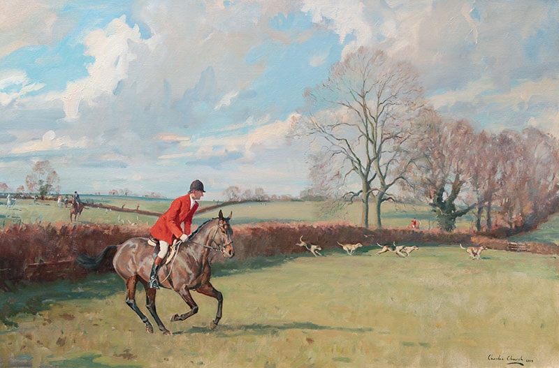 Joss Hanbury, MFH with the Quorn foxhounds by Charles Church